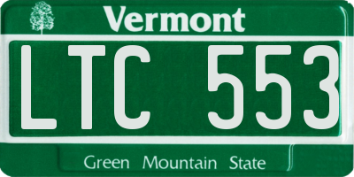 VT license plate LTC553