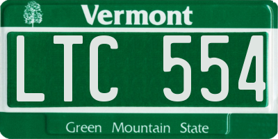 VT license plate LTC554