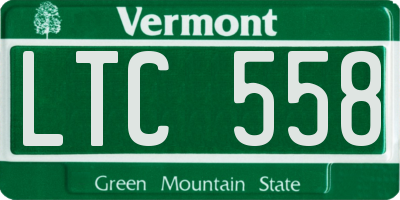 VT license plate LTC558