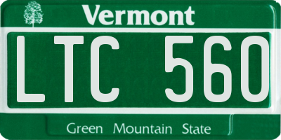 VT license plate LTC560
