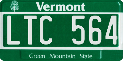 VT license plate LTC564