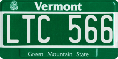 VT license plate LTC566