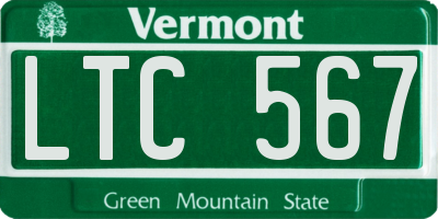 VT license plate LTC567