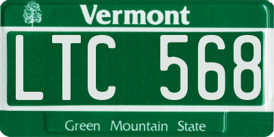 VT license plate LTC568