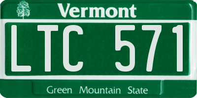 VT license plate LTC571