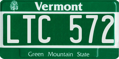 VT license plate LTC572