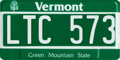 VT license plate LTC573
