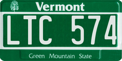 VT license plate LTC574