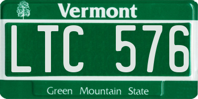 VT license plate LTC576