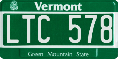 VT license plate LTC578