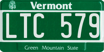 VT license plate LTC579