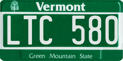 VT license plate LTC580