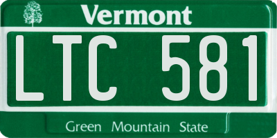 VT license plate LTC581