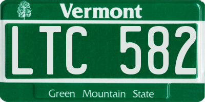 VT license plate LTC582