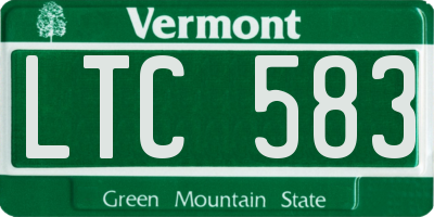 VT license plate LTC583