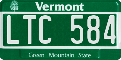 VT license plate LTC584
