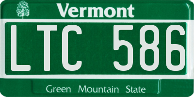 VT license plate LTC586