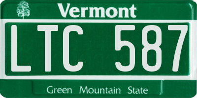 VT license plate LTC587