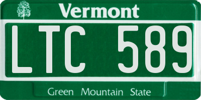 VT license plate LTC589