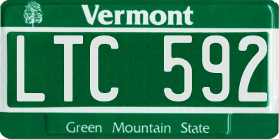 VT license plate LTC592
