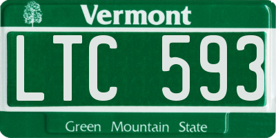 VT license plate LTC593