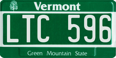 VT license plate LTC596