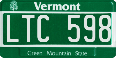 VT license plate LTC598