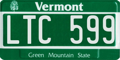 VT license plate LTC599