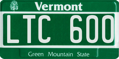 VT license plate LTC600