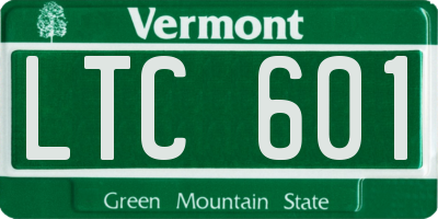 VT license plate LTC601