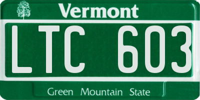VT license plate LTC603