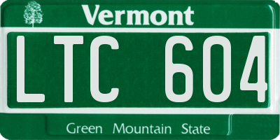 VT license plate LTC604