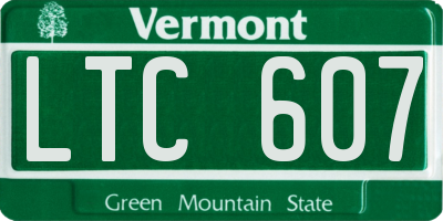 VT license plate LTC607