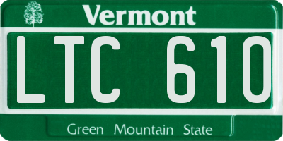 VT license plate LTC610
