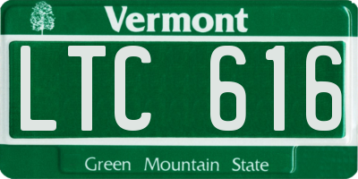VT license plate LTC616