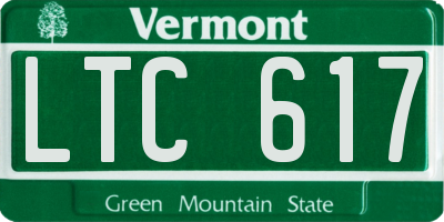 VT license plate LTC617