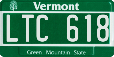 VT license plate LTC618
