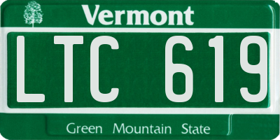 VT license plate LTC619