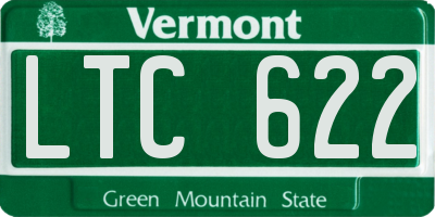 VT license plate LTC622