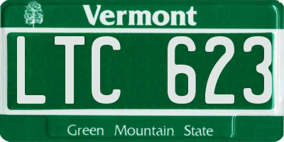 VT license plate LTC623