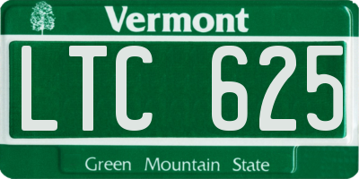 VT license plate LTC625