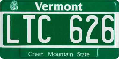 VT license plate LTC626