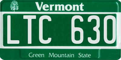 VT license plate LTC630