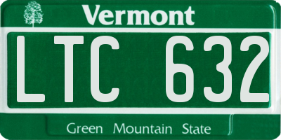 VT license plate LTC632