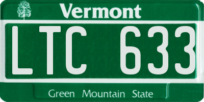VT license plate LTC633