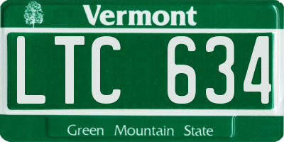 VT license plate LTC634