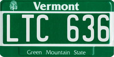 VT license plate LTC636