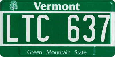 VT license plate LTC637