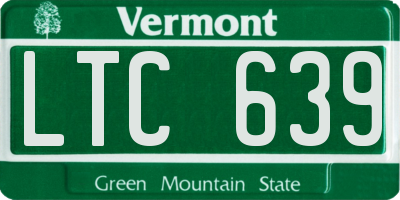 VT license plate LTC639