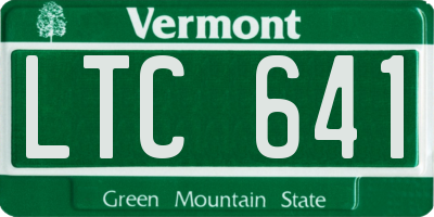VT license plate LTC641